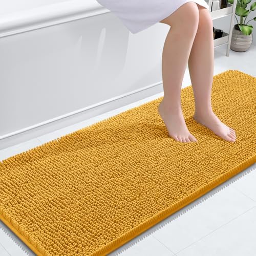 OLANLY Bathroom Runner Rugs 59x24, Extra Soft Absorbent Chenille Bath Rugs