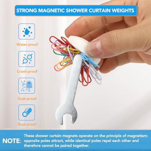 YixangDD 20 Pack Shower Curtain Weights, Magnetic Curtain Weights, 10 Pairs