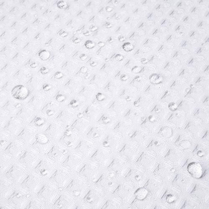 RiverDream Heavyweight Waffle No Hook Shower Curtain with Liner,White,36x74