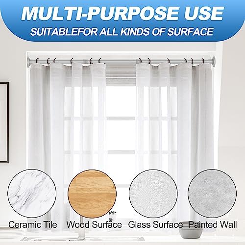 CorkLatta Silver Shower Curtain Rod 31 to 104 Inch,1 Inch Diameter Adjustable Spring Tension Curtain Rod No Drilling Stainless Steel Telescoping Rod,No Rust