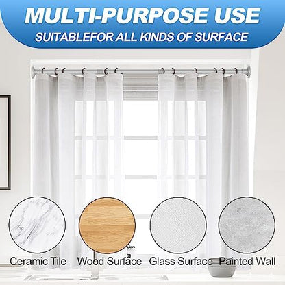 CorkLatta Silver Shower Curtain Rod 31 to 104 Inch,1 Inch Diameter Adjustable Spring Tension Curtain Rod No Drilling Stainless Steel Telescoping Rod,No Rust