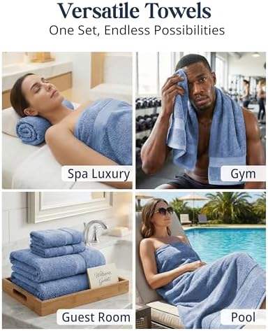LANE LINEN Towel Set for Bathroom Soft Absorbent Quick Dry - Allure