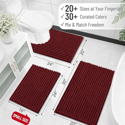 OLANLY Bathroom Runner Rugs 59x24, Thick Soft Absorbent Chenille Bath Rugs