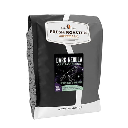 Fresh Roasted Coffee, Dark Nebula Whole Bean Coffee, Medium Roast, Kosher, 5 lb (80 oz)