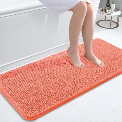 OLANLY Bathroom Runner Rugs 47x20, Extra Soft Absorbent Chenille Bath Rugs