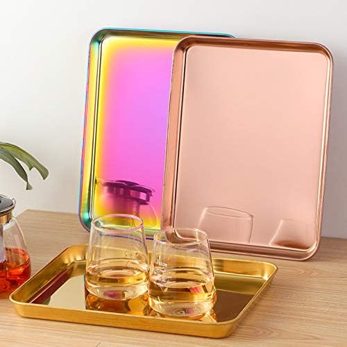 Meisha Baking Sheet with Wire Rack Set [2 Pans + 2 Tier Racks], Stainless Steel Rainbow Cookie Sheet Baking Trays & Cooling Rack for Cooking
