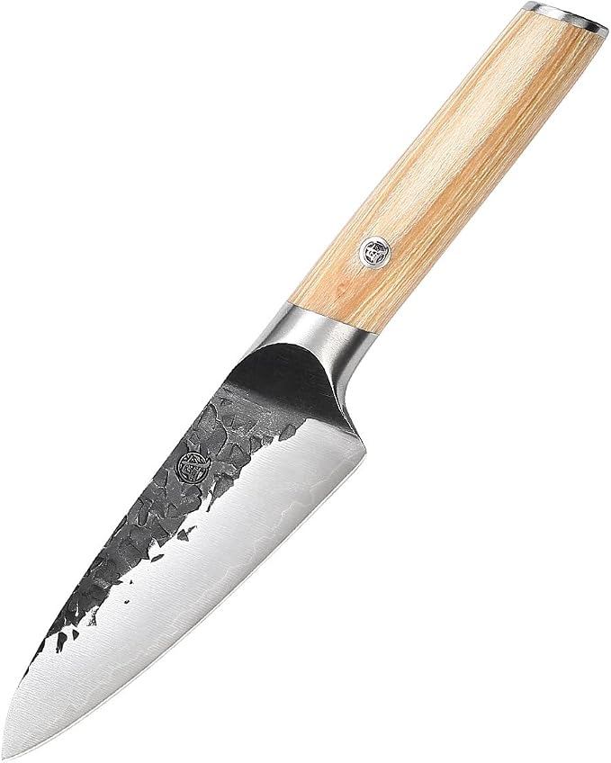MITSUMOTO SAKARI 4.5-Inch Japanese Paring Knife, SKD-11 Steel | Compact blade for peeling and slicing, SKD-11 high carbon steel, non-stick coating, pakkawood handle