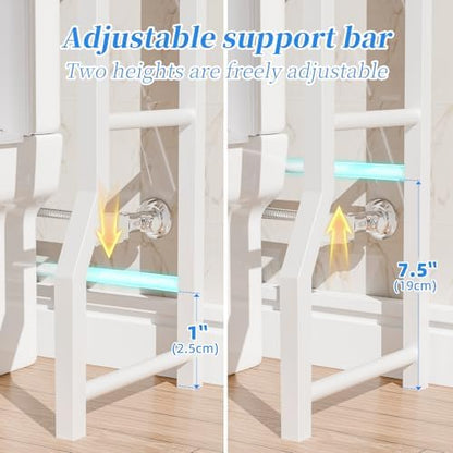 Simple Trending 4 Tier Over The Toilet Storage with Drawers，Holder & Hooks