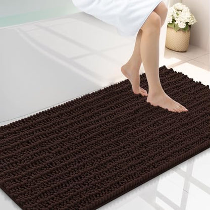 Smiry Bathroom Rugs 44X24, Extra Soft Rubber Backing Chenille Bath Mats