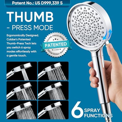 Cobbe Filtered Shower Head with Handheld, Water Softener for Hard Water