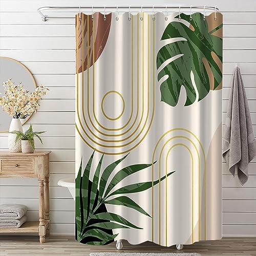 Boho Sage Green Shower Curtain for Bathroom 72x96 Inch