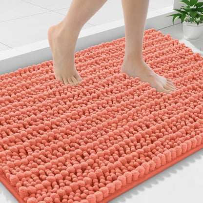 Smiry Bathroom Rugs 47X24, Extra Soft Rubber Backing Chenille Bath Mats