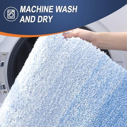 OLANLY Microfiber Bathroom Rugs Sets 3 Piece, 47"x20"+24"x16"+24"x20"