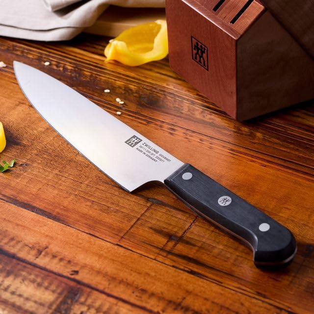 ZWILLING Gourmet 10-Piece Razor-Sharp German Knife Block Set, Made in Company-Owned German Factory with Special Formula Steel perfected for almost 300 Years, Dishwasher Safe, Acacia Block