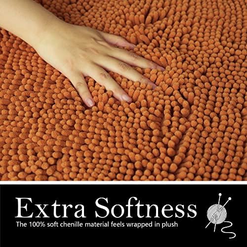 Bathroom Rugs Chenille Bath mat 2 Piece Set, Super Absorbent, PVC Non Slip Backing, Bath mats for Bathroom, Plush Shaggy, Thick, Machine Washable, Bathtub, Shower, Toilet.(Champagne)