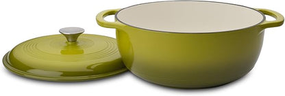 Mercer Culinary Enameled Cast Iron Round Dutch Oven, 6 qt., Avocado