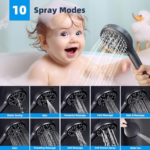 Hibbent All Metal Dual Filtered Rainfall High Pressure 10'' Shower Head