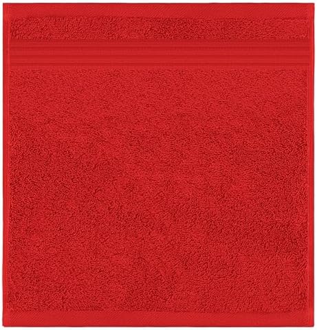American Veteran Towel, 100% Cotton Turkish Washcloths for Bathroom Essentials 4 Pack, Soft Absorbent Wash Cloths Quick Drying Small Towels Washrags, Red