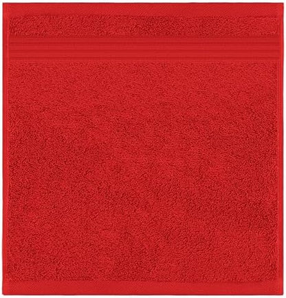 American Veteran Towel, 100% Cotton Turkish Washcloths for Bathroom Essentials 4 Pack, Soft Absorbent Wash Cloths Quick Drying Small Towels Washrags, Red