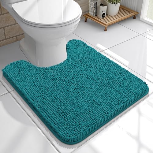 OLANLY Toilet Rugs U-Shaped 20x20, Soft Absorbent Chenille Contour Rugs
