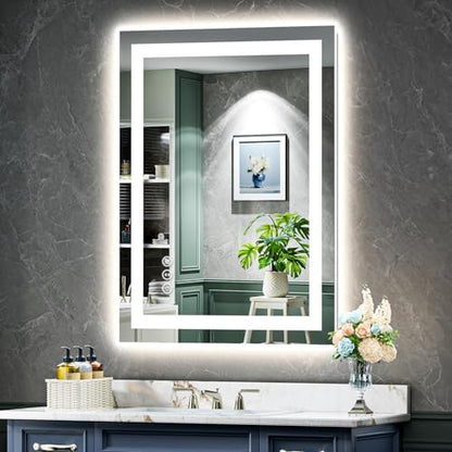 24x36 LED Bathroom Mirror with Lights, Lighted Vanity Mirror