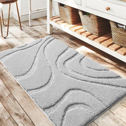 DEXDE Bathroom Rugs Non-Slip Mat for Bathroom Floor Tub Shower, 24x36 Grey