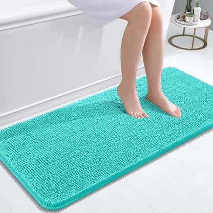OLANLY Bathroom Runner Rugs 47x20, Extra Soft Absorbent Chenille Bath Rugs