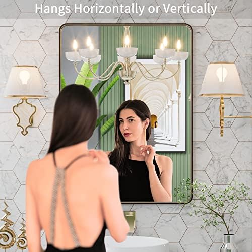 LOAAO 20"X30" Bronze Bathroom Mirror for Vanity