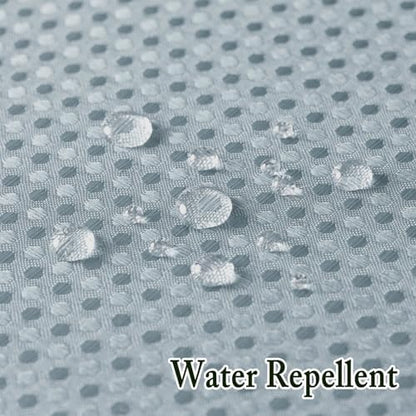 Gibelle No Hook Waffle Weave Shower Curtain with Snap-in Fabric Liner Set for Bathroom, Hotel Style with Mesh Top Window, Waterproof & Washable, Fog Blue, 72x74