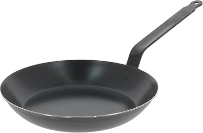 de Buyer - Blue Carbon Steel Fry Pan 2mm Thick - 11” Diameter, 8.3” Cooking Surface - Oven Safe - Naturally Non-Stick Finish - Made in France