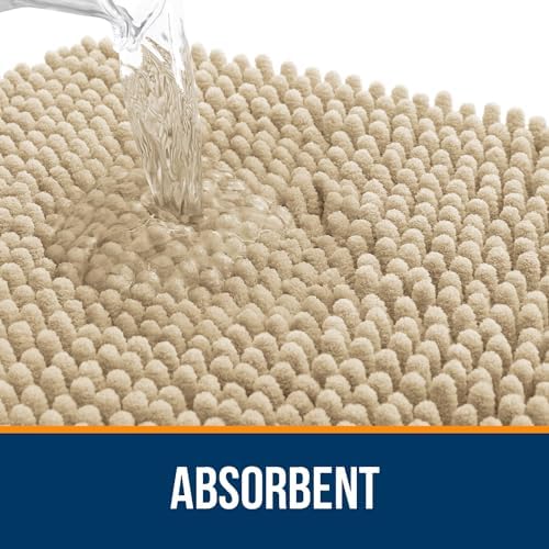 OLANLY Small Bathroom Rugs 30x18, Extra Soft Absorbent Chenille Bath Rugs