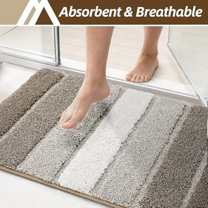 COSY HOMEER Bathroom Rugs 30x20,Ultra Soft Absorbent Bath Mat,Brown