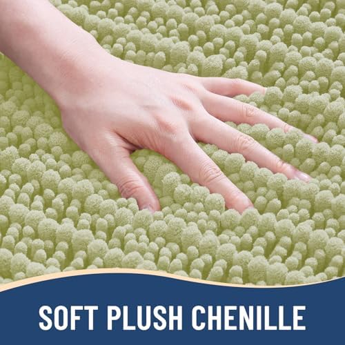 Arotive Bathroom Rugs Mat 36x24, Soft Absorbent Chenille Shaggy Bath Mat