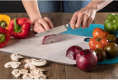 Arcos Forged Vegetable Knife Stainless Steel 5 Inch. Ergonomic Polyoxymethylene POM Handle & Special Silk Silver Blade 130 mm. Series Manhattan. Black Color.