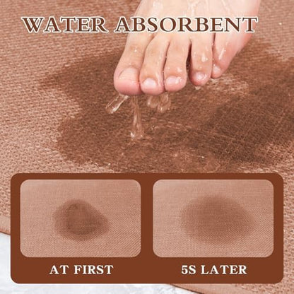 chakme Bathroom Rugs Mat 36x24, Ultra Thin Non Slip Bath Mat Large Quick Dry Absorbent Bath Mat for Bathroom, (Dark Pink, 36"x24")