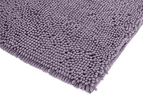 Amazon Basics Non-Slip Microfiber Absorbent Plush Shag Bathroom Rug Mat, Machine Washable, 21" x 34", Lavender
