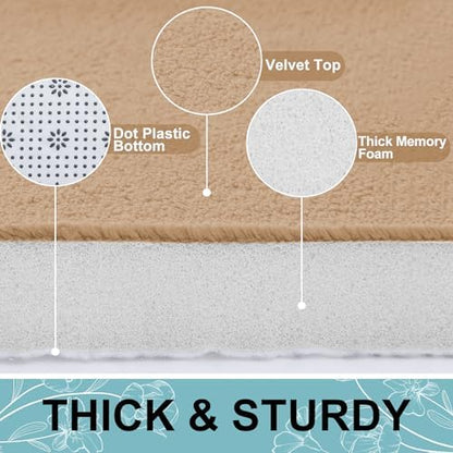Smiry Memory Foam Bath Mat 24x16, Extra Soft and Absorbent Bathroom Rugs