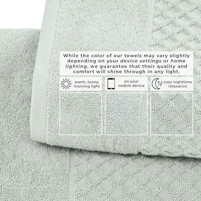 Great Bay Home Bath Towels - 100% Cotton 6 Piece Towel Set - Diamond Waffle Weave - Absorbent, Durable, Quick-Dry Towels for Bathroom (Pastel Blue)