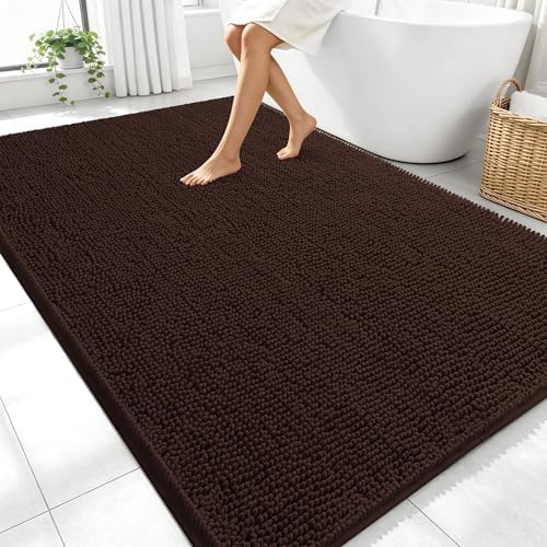 OLANLY Large Bathroom Rugs 70x46, Extra Soft Absorbent Chenille Bath Rugs
