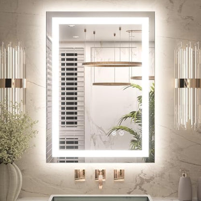 Keonjinn 22x30 Inch LED Bathroom Mirror with Lights, Frontlit & Backlit