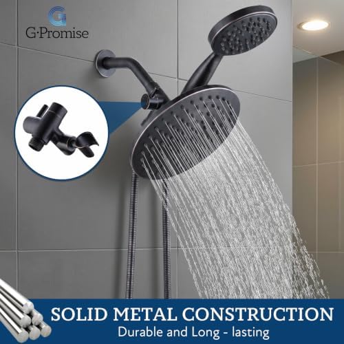 G-Promise Solid Metal Shower Head Diverter with Holder 3-Way