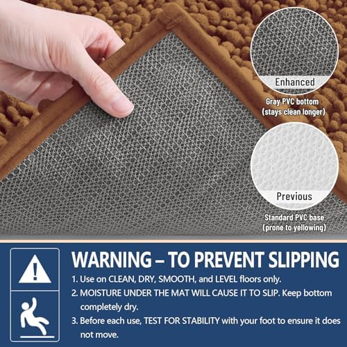 Arotive Bathroom Rugs Mat 47x24, Soft Absorbent Chenille Shaggy Bath Mat