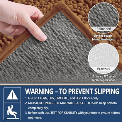 Arotive Bathroom Rugs Mat 47x24, Soft Absorbent Chenille Shaggy Bath Mat