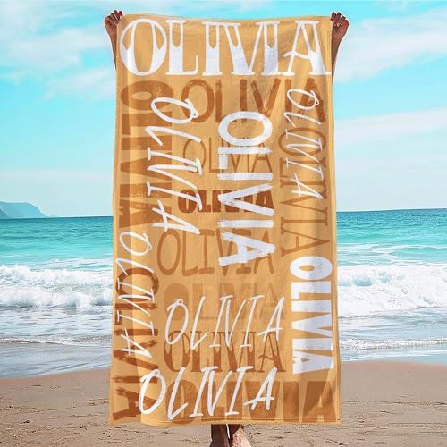 JML Personalized Beach Towel with Name, Custom Beach Towel with Name, Customized Microfiber Pool Towel, Quick Dry & Absorbent Swim Towel for Adult,Anniversary, Birthday, Summer Holiday,Vacation
