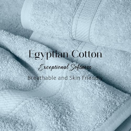 SUPERIOR Egyptian Cotton Ultra Plush & Absorbent, 3 Piece Set, Light Blue