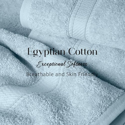SUPERIOR Egyptian Cotton Ultra Plush & Absorbent, 3 Piece Set, Light Blue