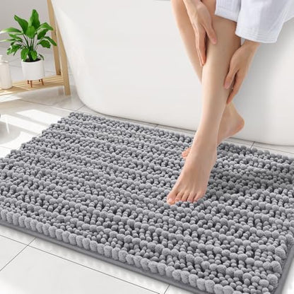 Smiry Bathroom Rugs 32X20, Extra Soft Rubber Backing Chenille Bath Mats