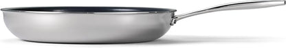 Tramontina Signature 12-Inch Tri-Ply Clad Stainless Steel Large Frying Pan with Ceramic Non Stick Interior, Induction-Ready Nonstick Skillet, Oven-Safe, Made in Brazil