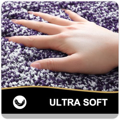 OLANLY Bathroom Rugs 30x20, Soft Absorbent Microfiber Bath Rugs, Purple