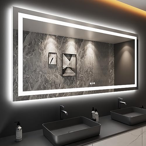 LOAAO 84"X40" LED Bathroom Mirror with Lights, UL Listed